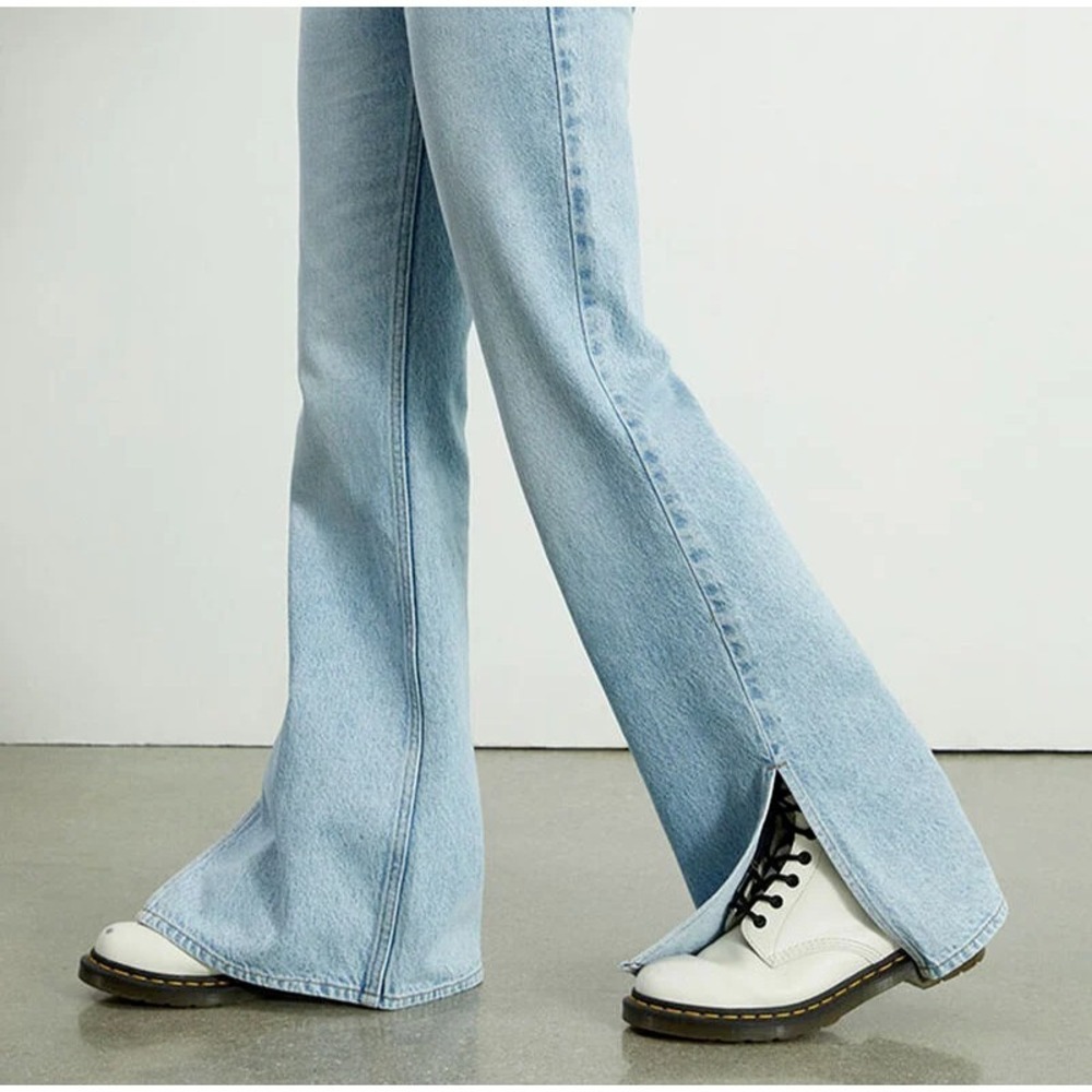 PacSun Eco Light Blue Slit High Waisted Bootcut Jeans Woman's Size 23 New - Picture 3 of 9